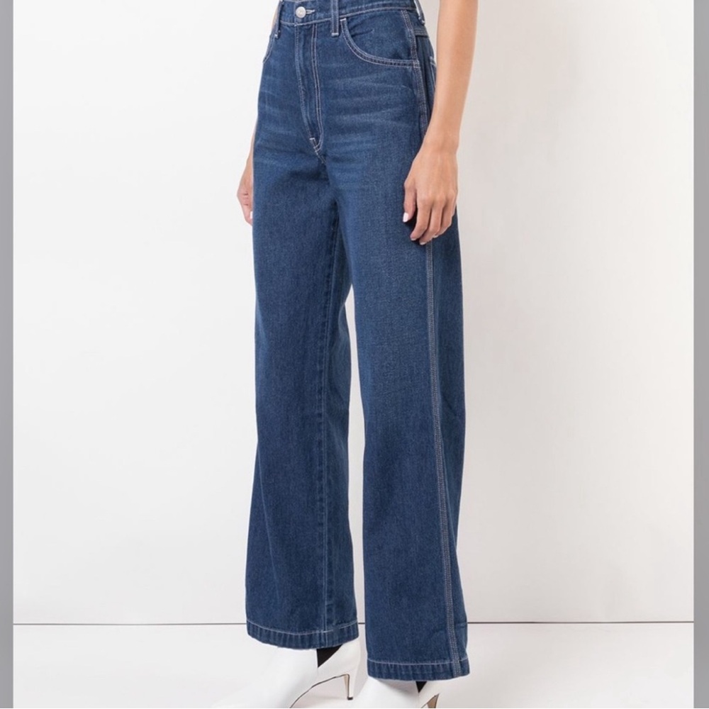 Reformation Max Jeans Indio Wash Cargo Wide Leg Denim Size 27 - Picture 14 of 16